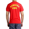 Camiseta Bombeiro Civil  - Escrito Amarelo (Vermelha)