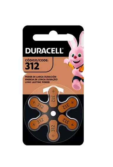 Bateria Auditiva 312 - Duracell  1,45V. cartela com 6 unidades.