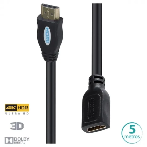 Cabo Extensor Hdmi Vink 2.0 4K Ultra HD 3D 5 Metros - H20f-5