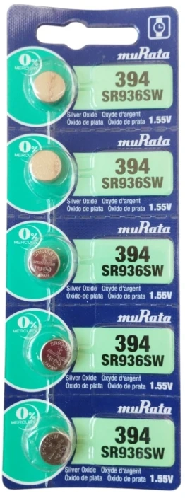 394 = 936 = 380 = G9 Murata - 1,55V cartela c/5un.