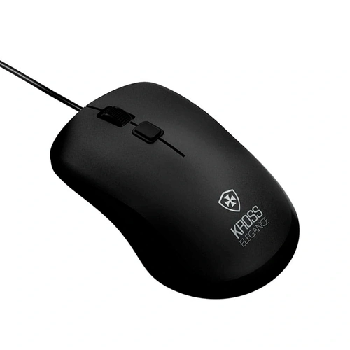 Mouse Kross Elegance com fio, USB, 1000DPI, Preto - KE-M095
