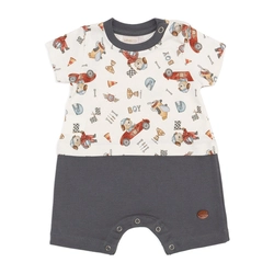 Macacão Curto Manga Curta Sobreposto Suedine Masculino - Racer