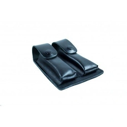 Porta Carregador de Pistola Duplo Couro Preto