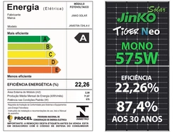 Painel Solar Fotovoltaico Painel Jkm575n-72hl4-v Tiger Neo 575w 144 Cel. n Type Mono 22,26% Eficiencia