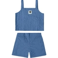 Conjunto Regata e Shorts Malwee Xadrez Feminino - Azul
