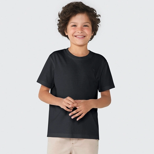 Camiseta Manga Curta Básica Preta Hering - Masculina