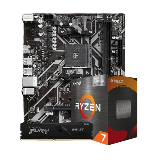 Kit Upgrade AMD Ryzen 5 5700 + Placa Mãe B450M  + Memória DDR4 8GB 3200Mhz