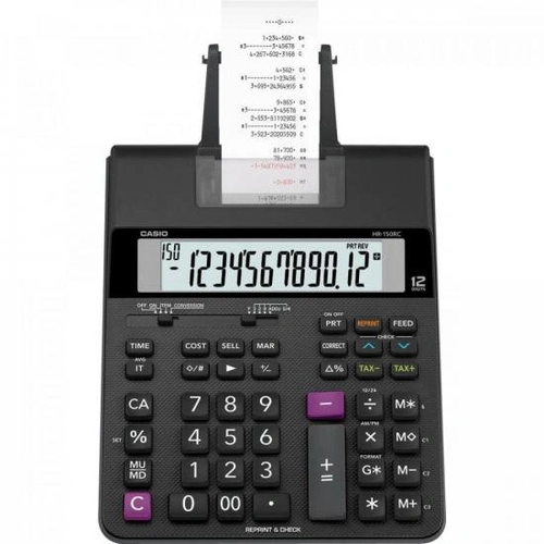 Calculadora Com Bobina Casio Compacta Preta - Hr150rc-b