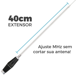 Antena Mini Marinox para Rádio Px 10, 11 e 12 Metros Com Prolongador 40cm B-2005p40