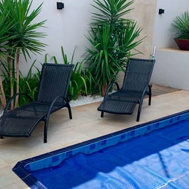 Espreguiçadeira em Fibra Sintética e Alumínio  Pintura Epóxi Kit com 2 Itapema