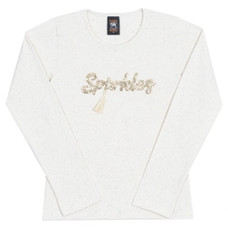 Blusinha Manga Longa Sparkles Linho Randa Mundu - Feminina