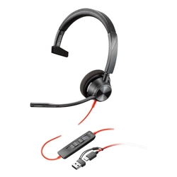 Headset Hp Poly Blackwire 3310 Microsoft Teams Usb-c/a - 8x216aa