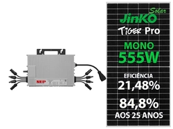 Gerador On Grid - 2,22kWp - Painel 555W Jinko - Microinversor 2,25kW NEP - Estrutura Rosca Dupla Madeira