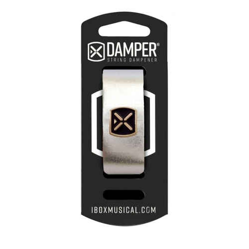 Damper Em Couro e Tag Em Metal Prata Metal Dmmd01