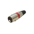 Cannon Xlr Macho Metal Niquelado C/5 Vermelho Importado