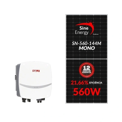Gerador Solar Saj 3,36 Kwp Mon. 220v Fibromadeira (3k/560w)