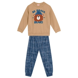 Conjunto Moletom Blusão e Calça Jogger Be Brave Ursinho Brandili - Masculino