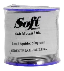 Solda Estanho 60x40 1mm C/ Fluxo Rolo 500g - Soft Metais.