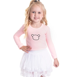 Blusinha Manga Longa Ursinho Lollipop Randa Mundu - Feminina