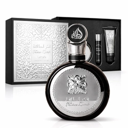 Kit Perfume Lattafa Fakhar Black - Eau de Parfum - Masculino - 3 em 1 - 100ML + 12ML + 100ML