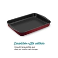 Assadeira Funda Retangular Antiaderente Rochedo Dura + 37cm - Cxm / 6