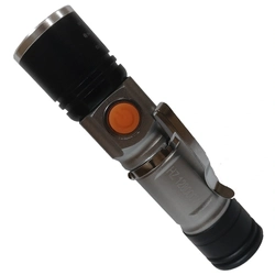 Lanterna Led USB Recarregável Cromada e Preta