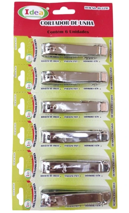 Cortador de Unha 229C  grande 8cm - cartela c/6unid.