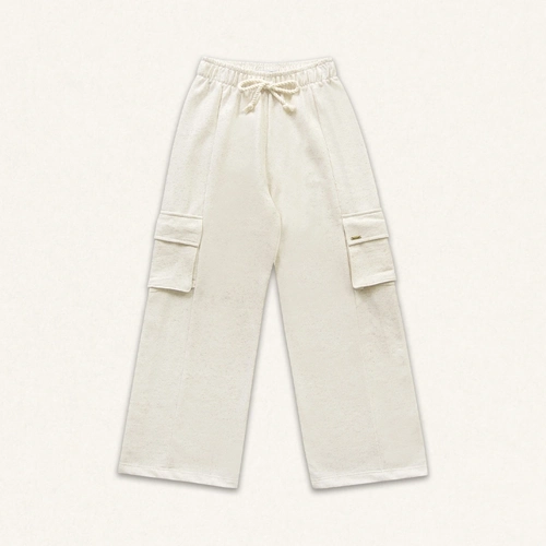 Calça Wide Leg Malha Cargo Fakini - Feminina