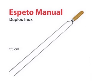 Espeto Manual Duplos Inox 55cm