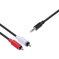 Cabo De Áudio PCYes 2 RCA Macho Para P2 3.5mm Macho 28AWG Puro Cobre 2 Metros - P2R35-2