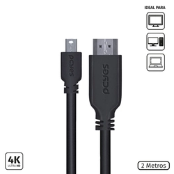 Cabo Mini Displayport Macho para Hdmi 2.0 Macho 2 Metros - Pmdph4k-2