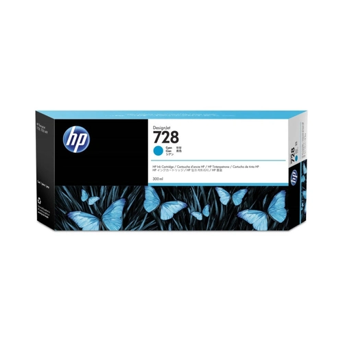 Cartucho De Tinta Hp 728 Ciano Pluk 300 Ml F9k17a
