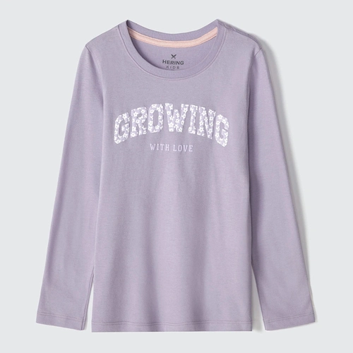 Blusinha Manga Longa Growing Lilás Hering - Feminina