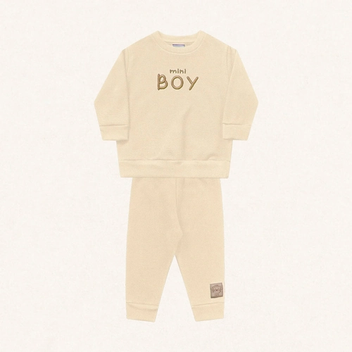 Conjunto Blusão e Calça Mini Boy Baunilha Fakini - Masculino