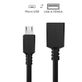 Cabo Adaptador Otg Micro Usb P/ Usb a 2.0 - Preto - 15cm - Pamup-15