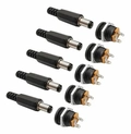 5 Conector Dc Jack Fêmea Pino Painel Rosca E 5 Plug P4 Macho
