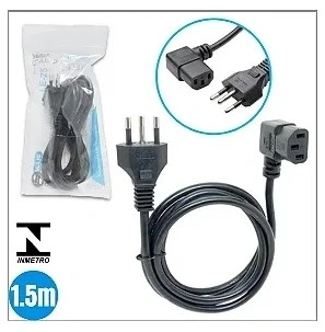 Cabo de Força 1.5M Bivolt 16A bivolt até 250V ponta 90 graus em L  LE-25 - It-Blue