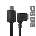 Cabo Hdmi 2.1 Pcyes Conector 90º Horizontal - Preto - 1 Metro - Phm21-1h-pvc01