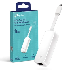 Adaptador de Rede Usb 3.0 Tipo c Para Ethernet Lan Rj45 Gigabit  Ue300c Tp-link - Cor Branco