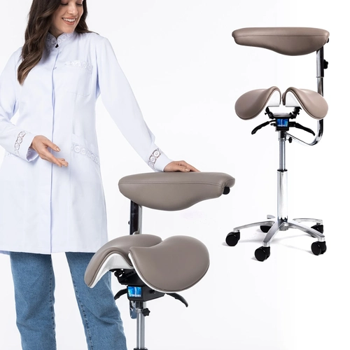 Cadeira Mocho Ergonômico Exclusiva 360° Graus Com Apoio e Suporte Cinza