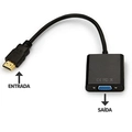 CONVERSOR HDMI X VGA + AUDIO CABO P2 PRETO FY-706