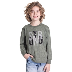 Camiseta Manga Longa Stay Strong Verde Randa Mundu - Masculina