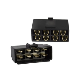 Kit Conector Evus 8 Vias Com Trava Preto C-037