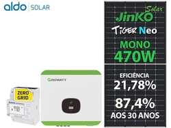 Gerador De Energia Solar Growatt Zero Grid Solo Romagnole Growatt Gf 14,1kwp Jinko Tiger Neo Mono 470w Min 10kw 3mppt Mono 220v