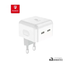 Carregador Turbo 40W Com 2 USB-Cs PD40 Fancy