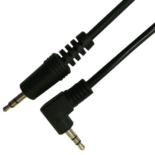 Cabo P2 90 Graus x P2 Stereo Preto Niquel