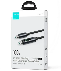 Cabo Carregador Joyroom 100w Turbo Mostrador Led Usb Tipo C