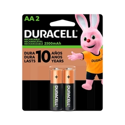 Pilha Recarregavel Aa 2500mah (com 2 Pilhas) Duracell