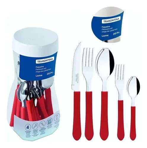 FAQUEIRO TRAMONTINA INOX 20 PCS LEME