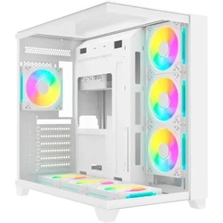 Gabinete Gamer Fortrek Clarity Full Glass Aquário Branco